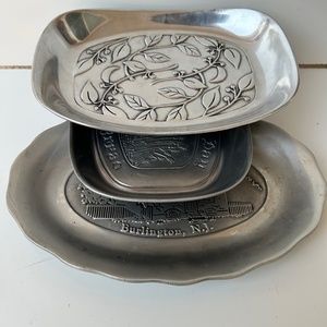 Lot of 3 metal Vintage Trays.